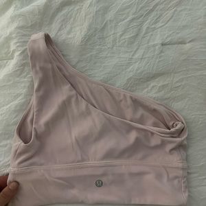 lululemon one shoulder light pink bra